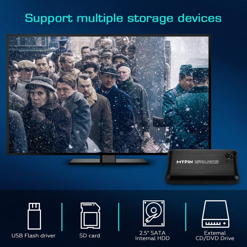 MYPIN Multimédia Lejátszó Box HDMI/AV/VGA - USB 3.0 Támogatással