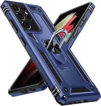 Samsung Galaxy S21 Ultra kék védőtok forgatható mágneses gyűrűvel 1