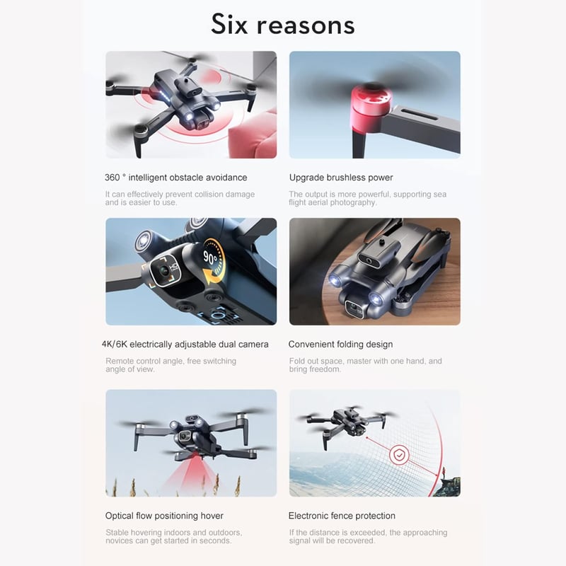 Goolsky LS-S1S 4K Drón - Profi Kamerás Quadcopter Akadályérzékelővel és Optikai Pozicionálással