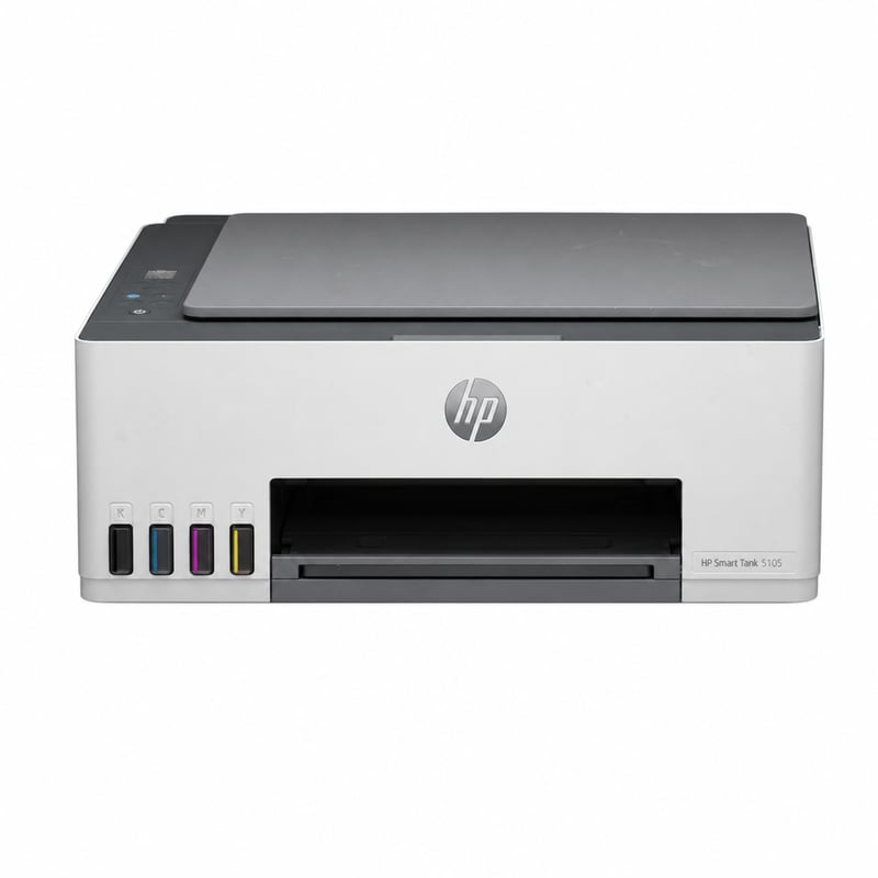 Imprimantă multifuncțională cu jet de cerneală color 3 în 1 HP Smart Tank 5105 1F3Y3A — cerneală scursă, fără tuș (stare: vezi a 2-a imagine)