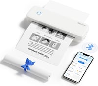 Bisofice Mobil Hőnyomtató A4 - 300 dpi Hordozható Nyomtató Okostelefonhoz, 2/3/4 inch és A4 Hőpapír Támogatással, Android/iOS/Win/Mac Kompat 1