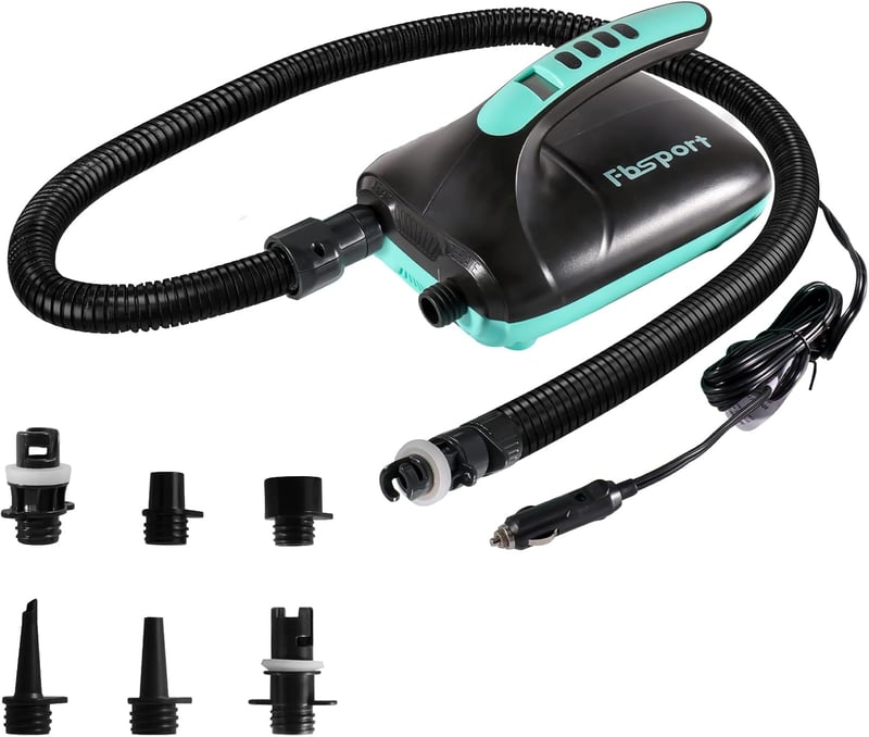 FBSPORT 20 PSI elektromos pumpa 12V LCD kijelzővel, felfújás-leszívás funkcióval