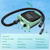 FBSPORT 20 PSI elektromos pumpa SUP paddleboard kajak felfújáshoz LCD kijelzővel 5