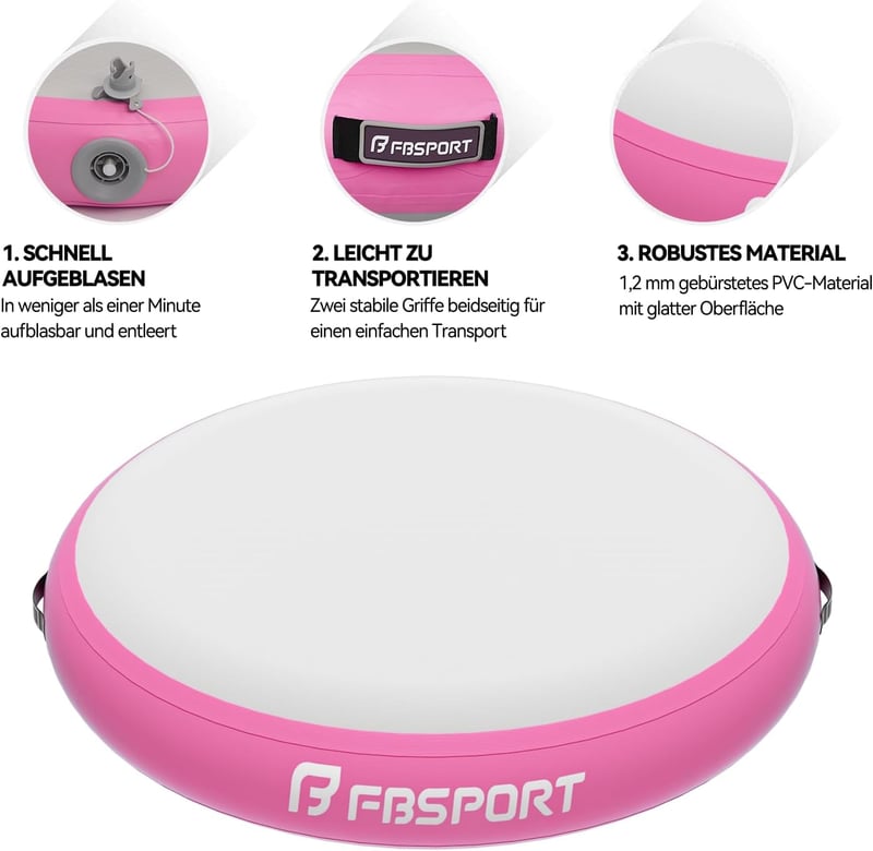 FBSPORT Airspot Felfújható Tornaszőnyeg 70-140 cm Átmérővel Pumpával