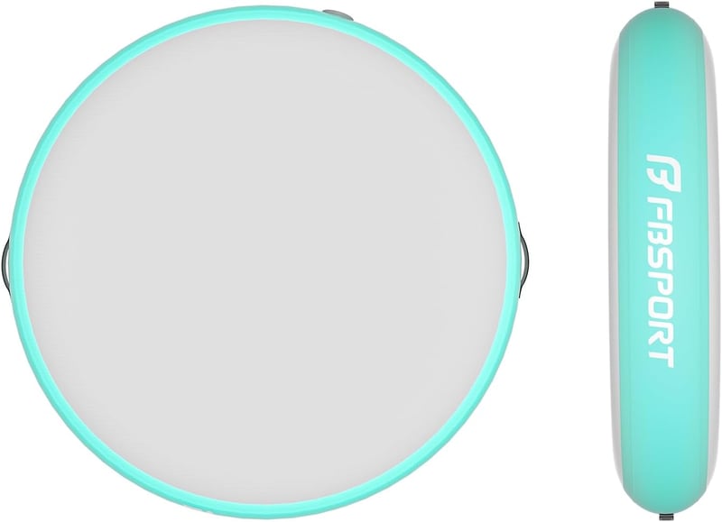 FBSPORT Airspot Felfújható Tornaszőnyeg Gimnasztikai Edzőpad Pumpával - 100 * 20 cm, Mint green