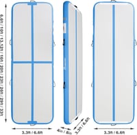 FBSPORT Airtrack Tornaszőnyeg 20 cm Vastag 4m hosszú , Felfújható Edzőmatrac Pumpával és Hordtáskával, Vízálló PVC Tornamatrac Otthoni Edzéshez 2