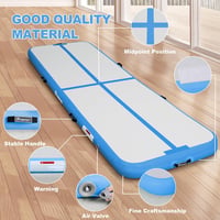FBSPORT Airtrack Tornaszőnyeg 20 cm Vastag 4m hosszú , Felfújható Edzőmatrac Pumpával és Hordtáskával, Vízálló PVC Tornamatrac Otthoni Edzéshez 4