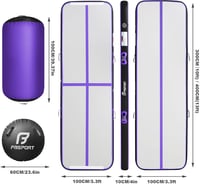 FBSPORT Airtrack Tornaszőnyeg 4m x 100cm x 10cm  Légpumpával és Tekerccsel 2
