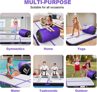FBSPORT Airtrack Tornaszőnyeg 4m x 100cm x 10cm  Légpumpával és Tekerccsel 7