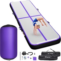 FBSPORT Airtrack Tornaszőnyeg 4m x 100cm x 10cm  Légpumpával és Tekerccsel 1