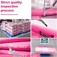 FBSPORT Airtrack Tornaszőnyeg 600x100x20 cm - Felfújható Vastag Edzőmatrac Pumpával és Hordtáskával - Rózsaszín PVC Tornamatrac Jógához, Ott 6