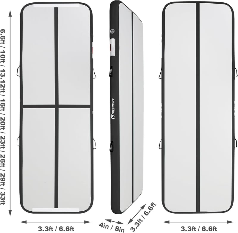 FBSPORT Airtrack Tornaszőnyeg Légpárnás 300x100x20 cm Tornagymnasztika Edzőmatte Légszivattyúval
