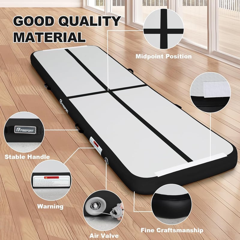 FBSPORT Airtrack Tornaszőnyeg Légpárnás 300x100x20 cm Tornagymnasztika Edzőmatte Légszivattyúval