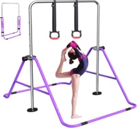 FBSPORT Állítható Magasságú Gyermek Tornagerenda - Összecsukható Lila Tornaállvány Beltéri és Kültéri Edzéshez, Otthoni Tornagyakorláshoz - Purple 1