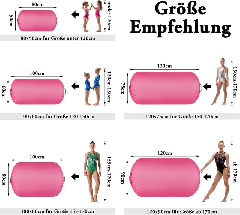 FBSPORT Felfújható Air Roll 100/120cm Jóga Gimnasztika Henger Sportmatte Tragetasche