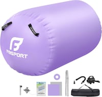 FBSPORT Lila felfújható levegős henger 100x60 cm torna és jóga matrac, tumbling pálya, hordtáskával 1