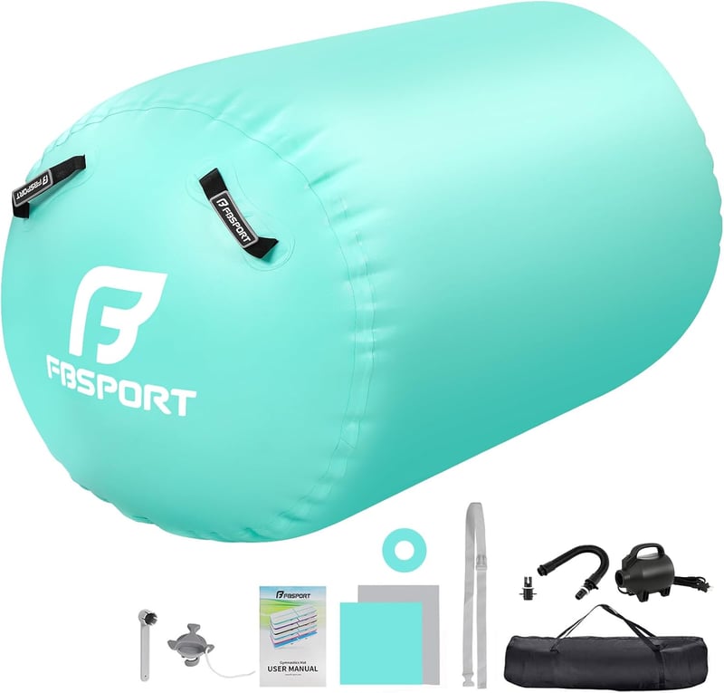 FBSPORT Felfújható Tornacilinder 100/120 cm Jóga Gimnasztika Matrac Hordtáskával