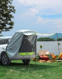JOYTUTUS Univerzális Autó Hátsó Sátor SUV-hoz - Vízálló, UV-védelemmel, Szúnyoghálóval - Kék Kemping Napellenző Túrázáshoz, Kempingezéshez 1