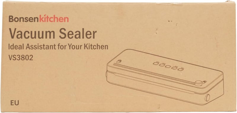 Bonsenkitchen VS3802 Fekete Vákuumfóliázó Gép Sous Vide-hoz, Vágóval és Kiegészítőkkel