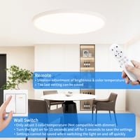 MOONSEA 60W Ultravékony LED Mennyezeti Lámpa, Távirányítós Fényerőszabályzás, 3000-6000K Színhőmérséklet, 60cm Kerek, Nappali, Hálószoba, Gy 3