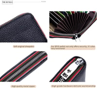 Whakano Valódi Bőr Bankkártyatartó RFID Védelemmel - Pénzcsipesszel és Érmetartóval, Vízálló Unisex Pénztárca, Igazolványtartó, Fekete 6