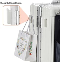 LANMOU Alumínium Keretes Kemény Héjú Bőrönd 20" - Kézi Poggyász USB Porttal, Pohártartóval, 4 Kerekű Utazóbőrönd TSA Zárral, 56 cm, Fehér 3