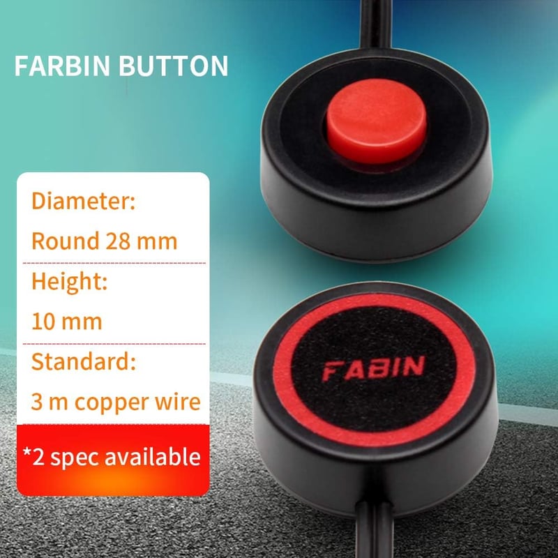 FARBIN fém nyomógomb - autó, hajó, motor kapcsoló, kürt gomb