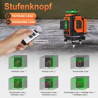 TakamineTech Zöld Keresztvonalas Lézer - 3x360° Önszintező Lézeres Szintező 12 Vonallal, Építkezéshez, 5200 mAh Akkumulátor, Távirányítóval, 6