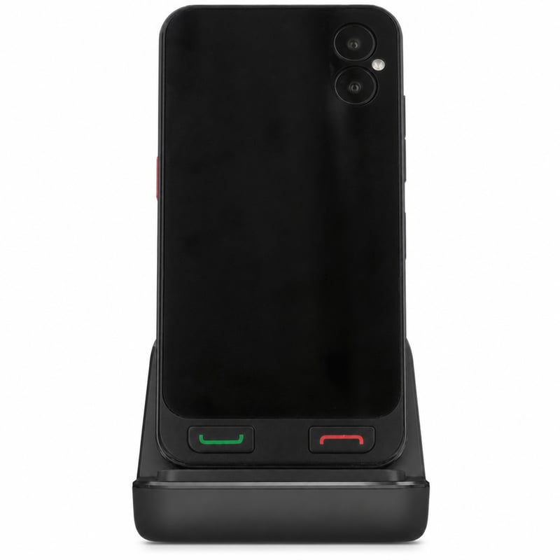 Pametni telefon SPC Zeus 2 za starije osobe, crni, ekran od 5 inča, 64 GB, XXL ikone, SOS tipka, stanica za punjenje, Android – (stanje: vidi 2. sliku)