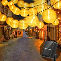 HUIYOU Napelemes Kerti Lámpásfüzér 6m 20 LED Meleg Fehér - IP65 Vízálló Kültéri Fényfüzér 8 Világítási Móddal Kertbe, Erkélyre, Esküvőre 1