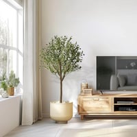 T4U Műolajfa 150 cm - Élethű Mesterséges Növény Dekorációs Cseréppel Otthonba, Irodába, Kertbe - Könnyű, Környezetbarát Műnövény 7