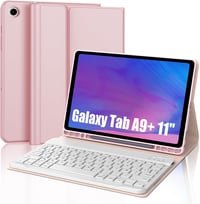 SENGBIRCH Bluetooth Billentyűzetes Tok Samsung Galaxy Tab A9+ 11" (2023) Tablethez - Levehető AZERTY Billentyűzet, Rózsaszín, Háttérvilágítá 1