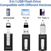 MUXXUE 64GB-os 3 az 1-ben pendrive iPhone, Android és PC-hez 2