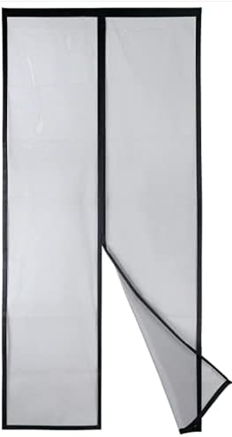 Apalus Mágneses Szúnyogháló Ajtóra 90x210 cm - Macskabiztos, Erős Mágnesekkel, Tartós Hálós Rovarháló Erkélyajtóra, Fekete