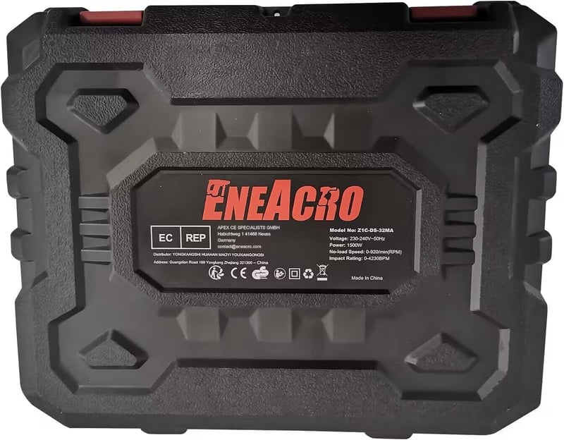 ENEACRO SDS-Plus Kalapácsfúró 1500W 6J Demolíciós Fúrógép 920rpm