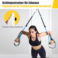 COFOF Sling Trainer Edzőkészlet - Teljes Test Edzés Otthon, Ajtórögzítővel, Hordozható Edzőheveder Szett Edzési Útmutatóval, Kék 5