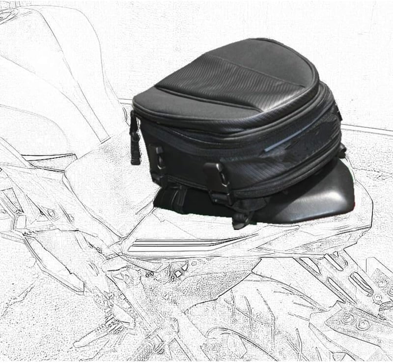 Krtopo Motorkerékpár Hátsó Táska Vízálló Bőr Expandálható 7.5-10L