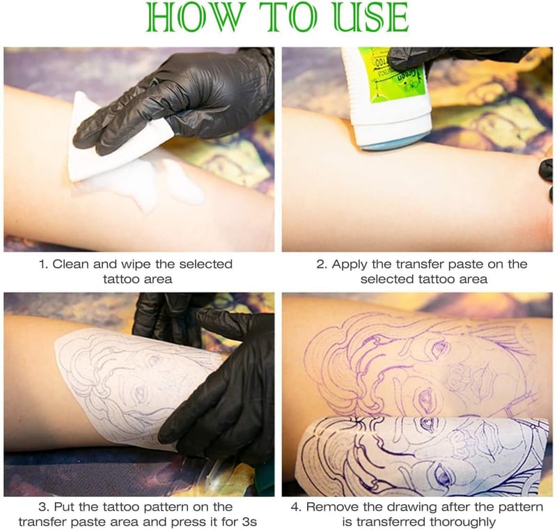 Professzionális Tetoválás Átvivő Krém - Tartós és Biztonságos Tattoo Kellék