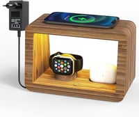 Alltripal 15W Vezeték Nélküli Töltőállomás Asztali Lámpával - 3in1 iPhone/AirPods/iWatch Töltő, 3 Színhőmérsékletű Éjjeli Lámpa, Bambusz

AI 1