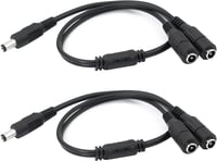 GINTOOYUN DC Tápkábel Elosztó, 5.5x2.1mm 1 Apa - 2 Anya Adapter, Biztonsági Kamerákhoz, Routerekhez, DVR Rendszerekhez, 12V 100W (2 db) 1