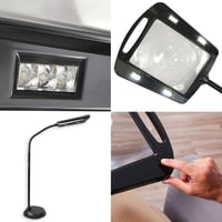 FISHTEC Nagyító Lámpa - 5x Nagyítás, 22,5x18 cm Képernyő, 12 LED Világítás, 160 cm Állvány, Flexibilis Talp, Fekete 6