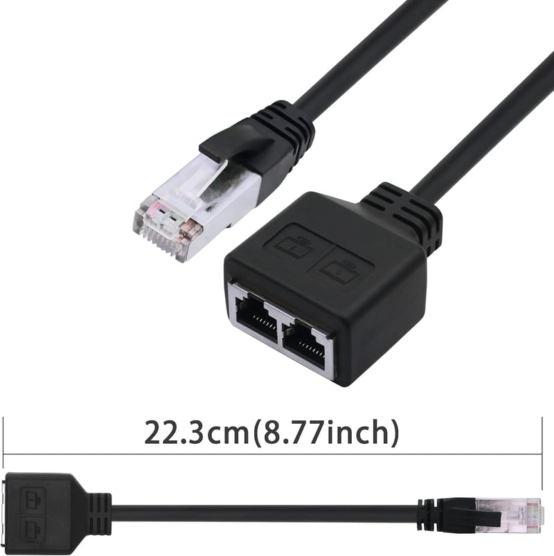 GINTOOYUN RJ45 Hálózati Adapter Kábel (22,6 cm) - Apa-Anya Csatlakozó Laptophoz, PC-hez, Routerhez - Hálózatváltáshoz