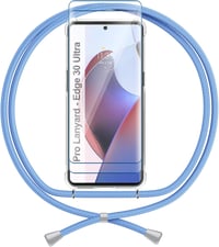 Motorola Edge 30 Ultra átlátszó tok zöld pánttal és edzett üveggel 1