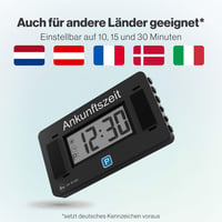 Parkwächter V2 Elektronikus Parkolótárcsa Autóhoz - Automatikus Digitális Parkolóóra Jóváhagyással - Elemmel Működő Fekete Parkolási Asszisz 3
