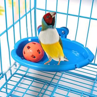 Sunshine Smile Papagáj Fürdő - Madár Fürdőkád Kalitkához, Akasztható Madárfürdető, Többfunkciós Madáritató, Kék Műanyag Madár Kiegészítő Kis 6