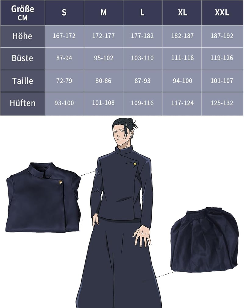 FCCAM Geto Suguru Cosplay Jelmez M-es Méret Halloween Karnevál Kostüm