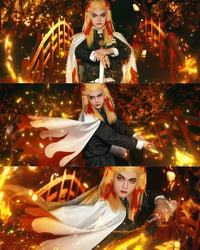 FCCAM Zenitsu Cosplay Kimono Teljes Szett Anime Jelmez Felnőtt 3