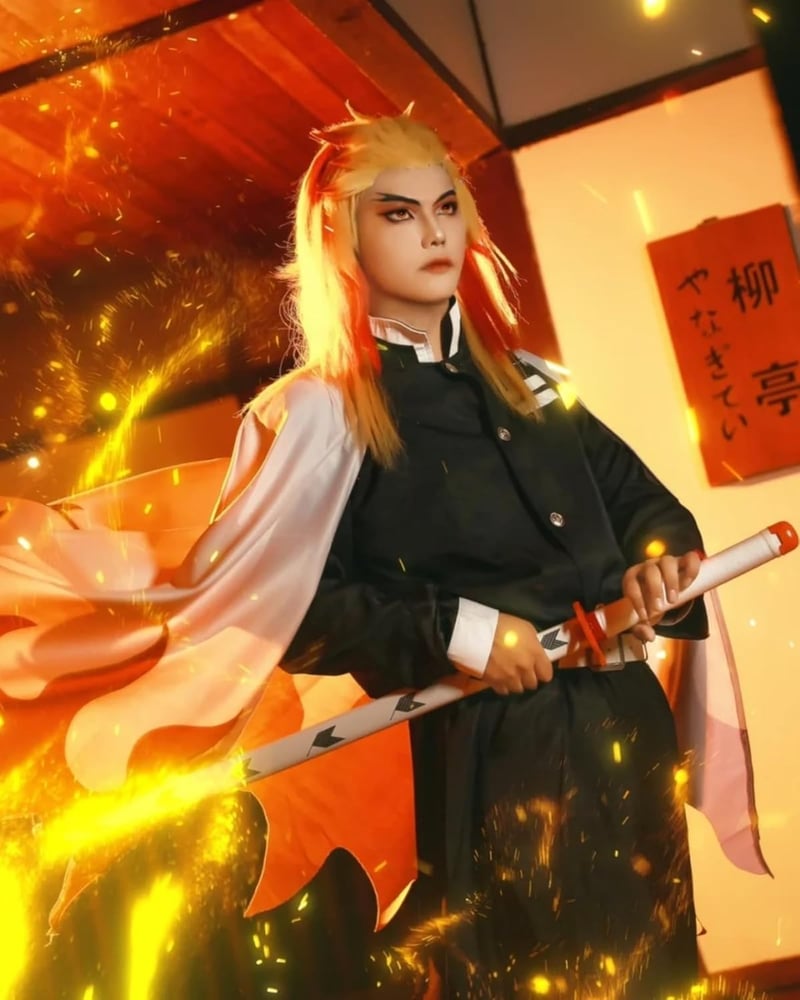 FCCAM Zenitsu Cosplay Kimono Teljes Szett Anime Jelmez Felnőtt