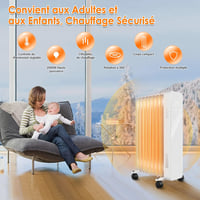 Elektromos olajradiátor 2000W, WiFi vezérléssel és LED kijelzővel - 9 bordás, energiatakarékos 7