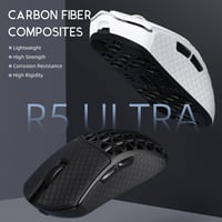 ATTACK SHARK R5 Ultra Szénszálas Gamer Egér, 39g Szuperkönnyű, 8000Hz Vezeték Nélküli, 42000 DPI, Bluetooth/2.4G/Vezetékes, Fehér 3